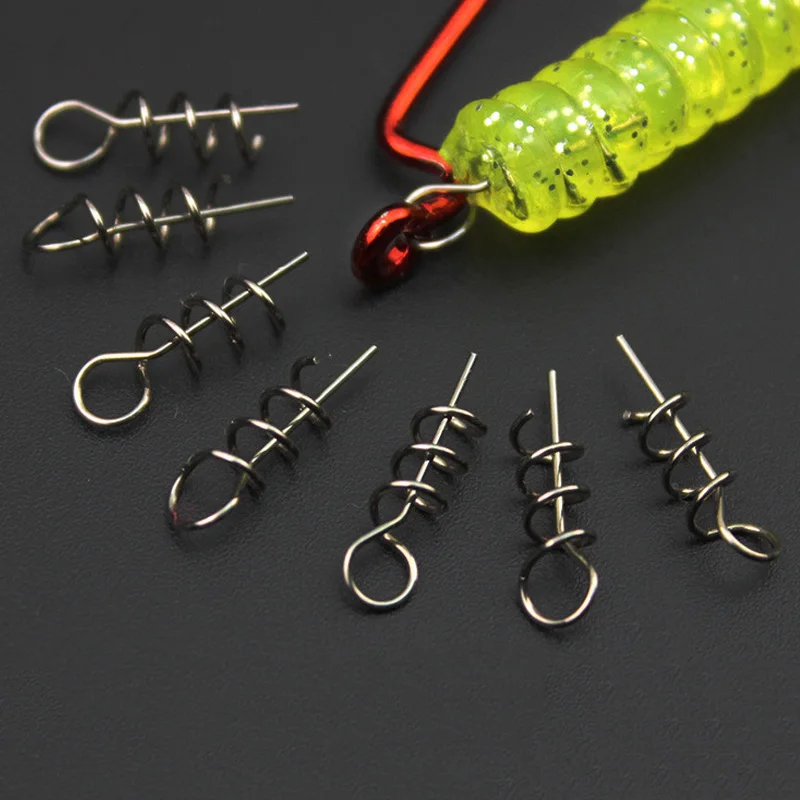 50pcs/lot Soft Bait Spring Lock Pin Crank Hook & Connector Fixed Pins Latch Fishing Accessories Tackle|accessories mickey|connector jackaccessories