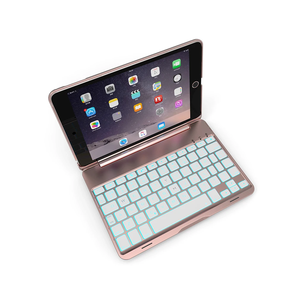 Чехол для беспроводной клавиатуры Bluetooth iPad Mini 4 с цветной светодиодной