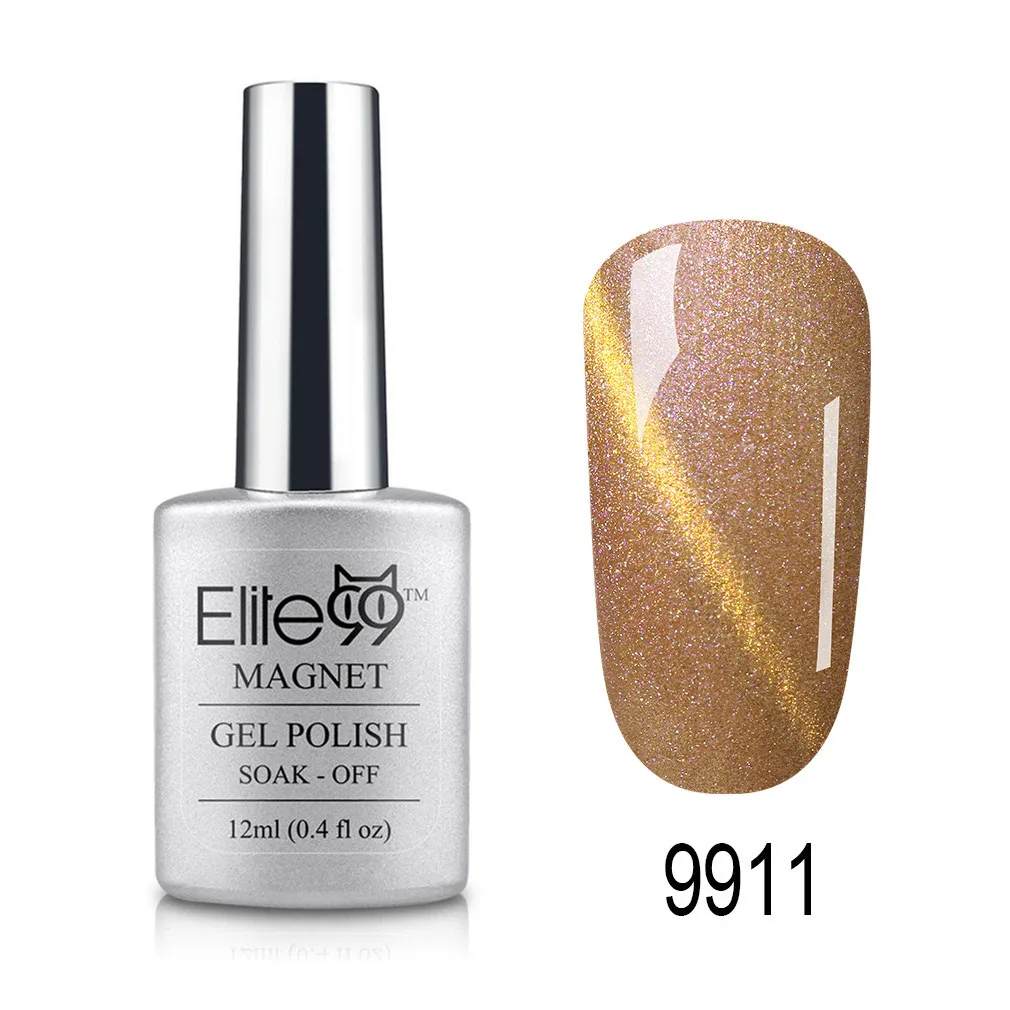9911 Elite99 12ml Cat Eye Gel Nail Polish Soak Off Magnetic UV Gel Varnish Nail Art Manicure Gel Semi Permanent 3D Effect Gel Lacquer - Цвет: 9911