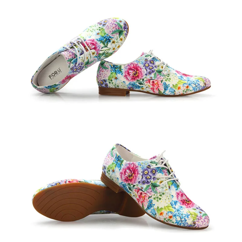 Женские Кожаные Туфли оксфорды forujeans модные повседневные туфли на плоской