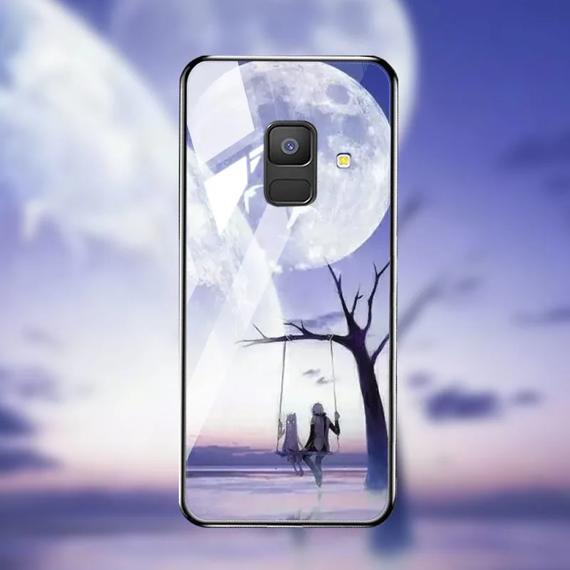 M046 Soaptree чехол из закаленного стекла для samsung Galaxy A8 A6 Plus чехол s Star Space мультфильм для samsung A8 A730F A530F чехол бампер - Цвет: M046