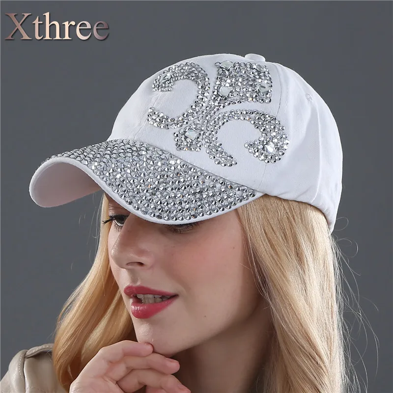 Xthree модные шапки кепки солнцезащитные мужские и женские бейсболки шапка стразы