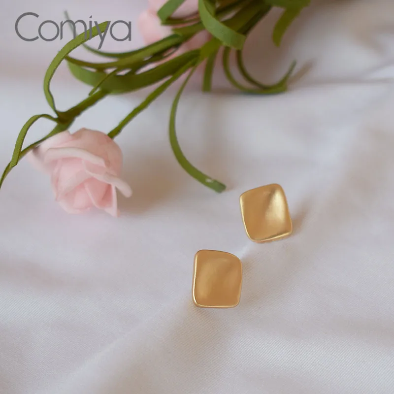 Женские серьги гвоздики Comiya золотистые/Серебристые корейские из сплава