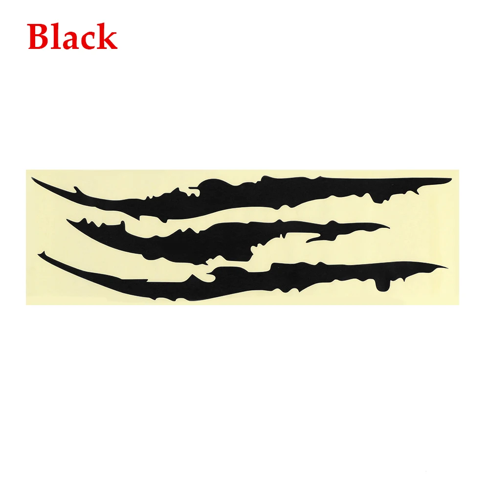 black 40 см* 12 см Автомобильная Светоотражающая наклейка монстра черный/белый/красный полоска от царапин коготь метки авто передняя фара, винил наклейка для автомобиля - Название цвета: black