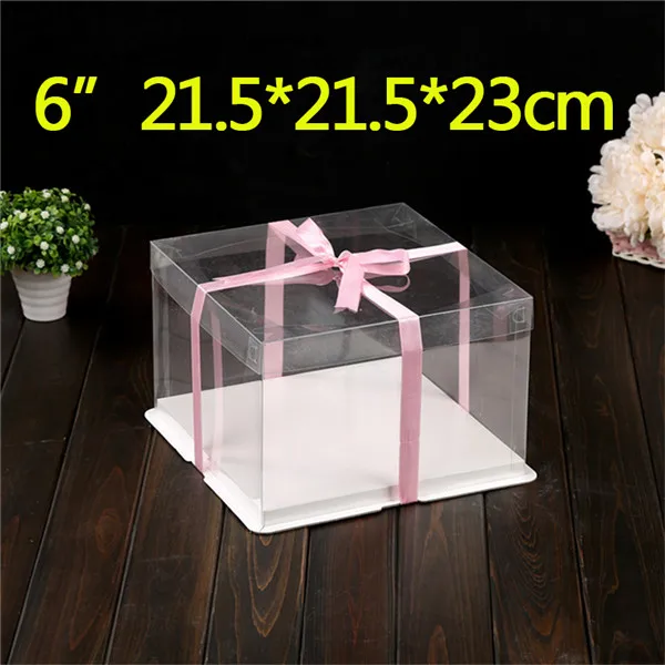 6inch 2 Layer Набор № 8 6/8/10 дюймов прозрачная подставка для торта из прозрачный бумажный пакет для печенья коробка дисплея пекарни Контейнеры Коробки для тортов и пластиковые доски - Цвет: 6inch 2 Layer
