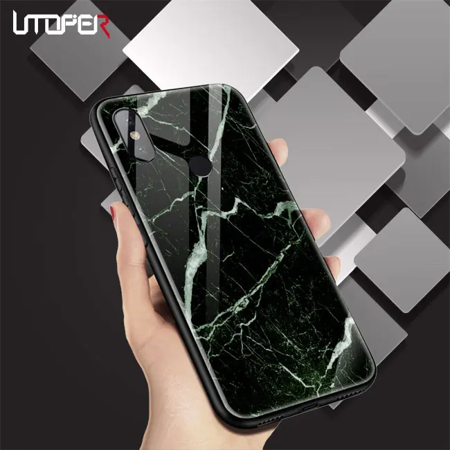 UTOPER Роскошный чехол для Xiaomi mi 8 SE из мрамора закаленное стекло Крышка Xio 6X A2 Coque Capa |