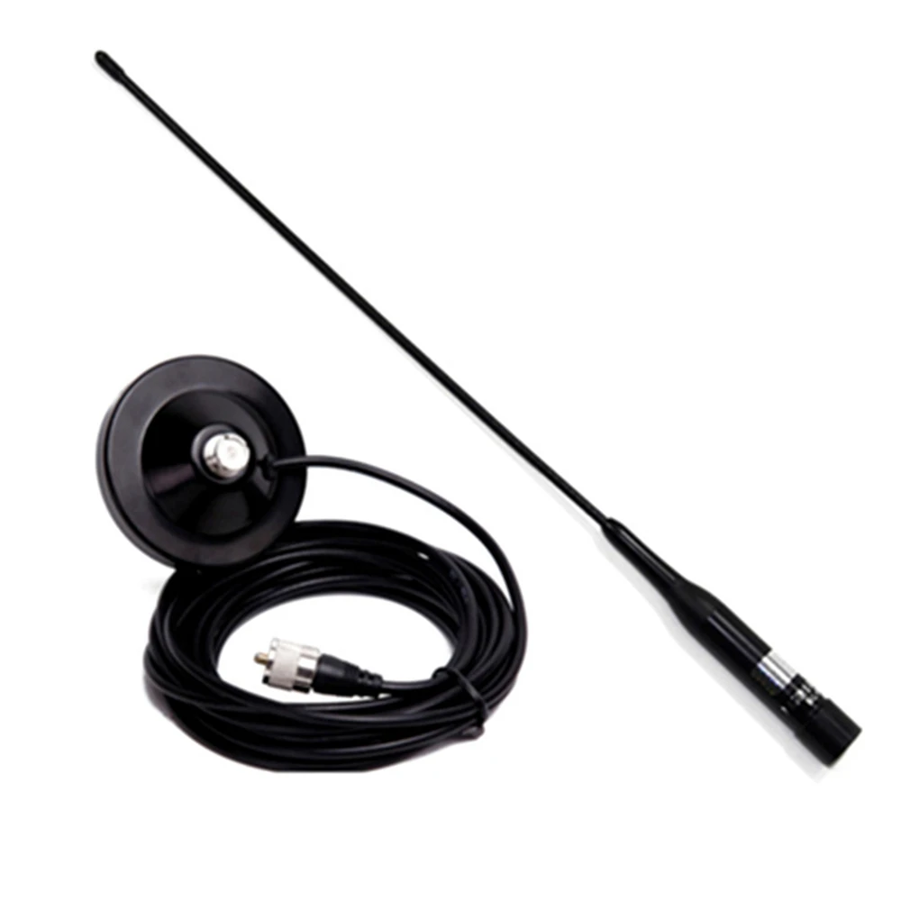 

5 M Soft R2 PL259 UHF VHF 144/430MHz Dual Band Male Ham Mobile Antenna Magnetic Mount Set Used for Cars Taxis Buses