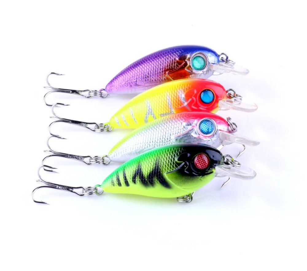 

4pcs Hot Crank Fishing Lure 6cm 7.7g Artificial Hard Plastic Lure Crankbait Carp Diving Swimbaits Pesca Fishing Wobblers