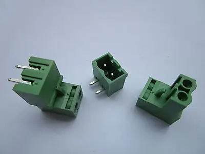 

100 pcs 5.08mm Close Angle 2 pin Screw Terminal Block Connector Pluggable Type