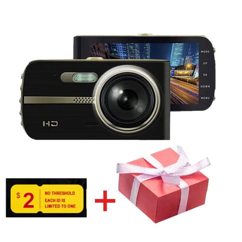 CHARONPLU DVR Dash camera Dual Cam Car 4 k/Con Vision Nocturna recorder видеорегистратор для