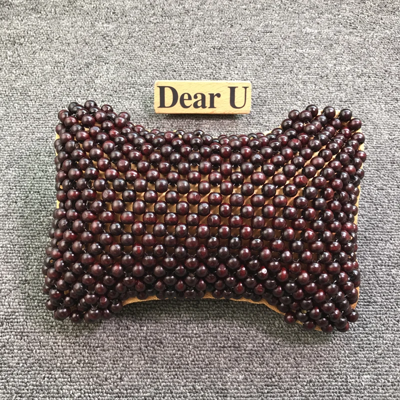 Car Home Interior Accessories 2Pcs Natural Wood Bead Neck Supports Protect Pillow Summer Headrest Pad Seat Cushion |