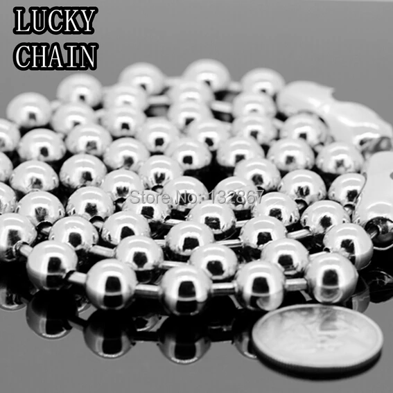 Браслет-цепочка из нержавеющей стали с круглыми шариками 8 66 + 24 дюйма 6 мм |