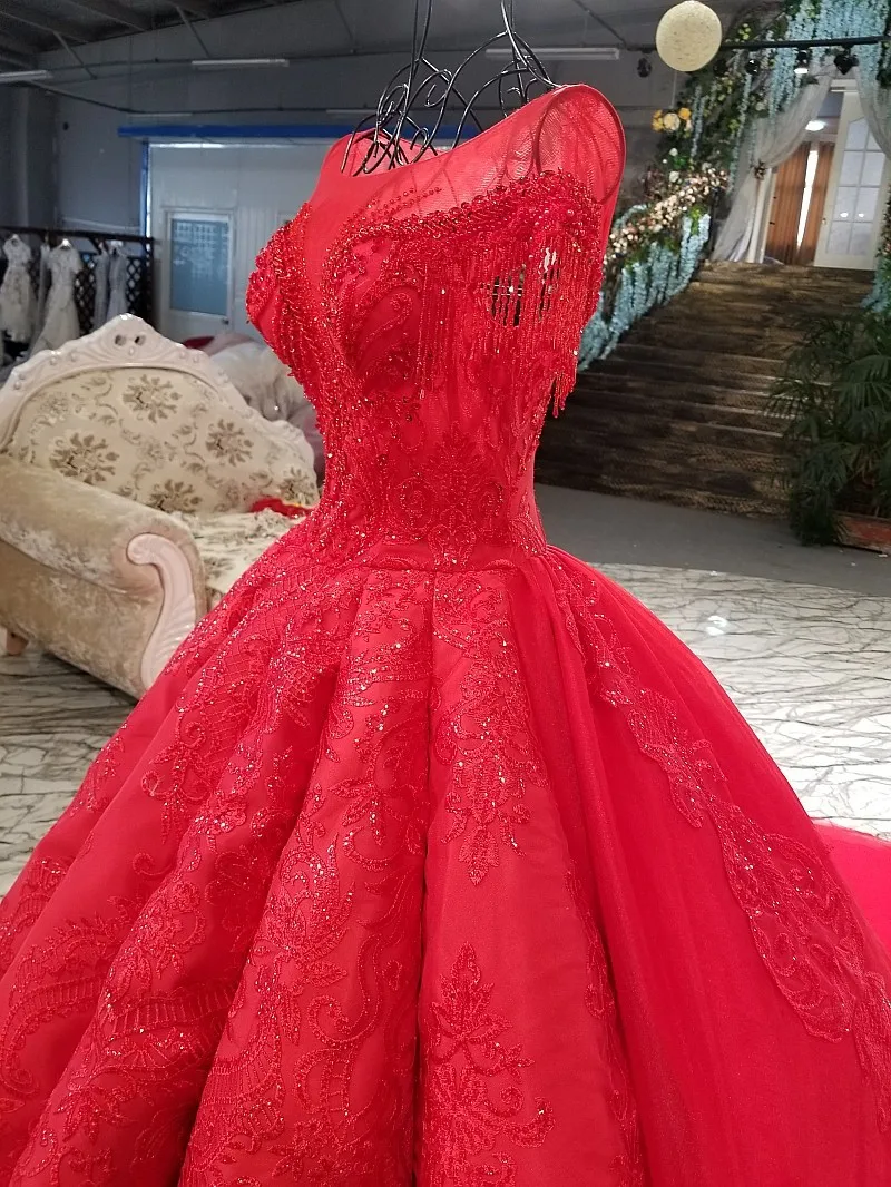 Классическое красное очаровательное Тюлевое с вырезом Лодочка бальное