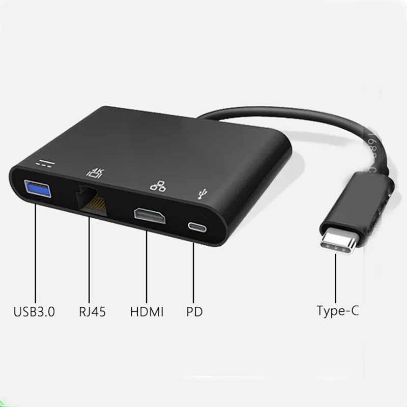 Basix usb 3 1 type c концентратор hdmi ethernet RJ45 + USB3.0 pd зарядка Gigabit Ethnernet к многопортовый