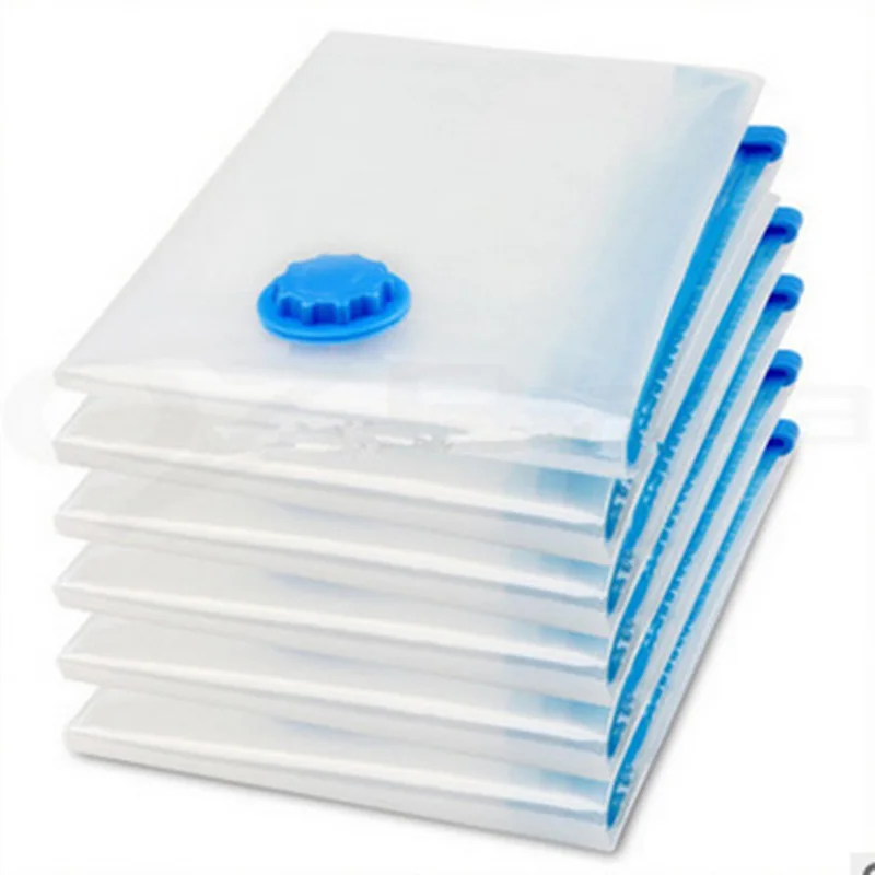 Home Foldable Compressed Space Saving Seal packet Vacuum Bag for Clothes Storage With Valve Transparent Border | Дом и сад