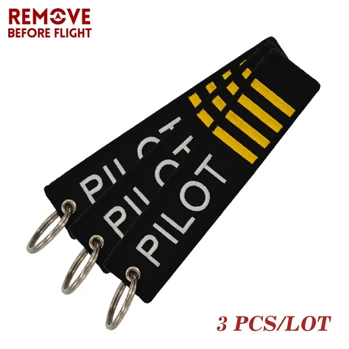 Pilot 1 3 шт./партия, модный брелок, авиационный полёт, брелок для ключей, ювелирная вышивка, брелок для ключей, авиационный Подарочный держатель для ключей - Цвет: Pilot 1