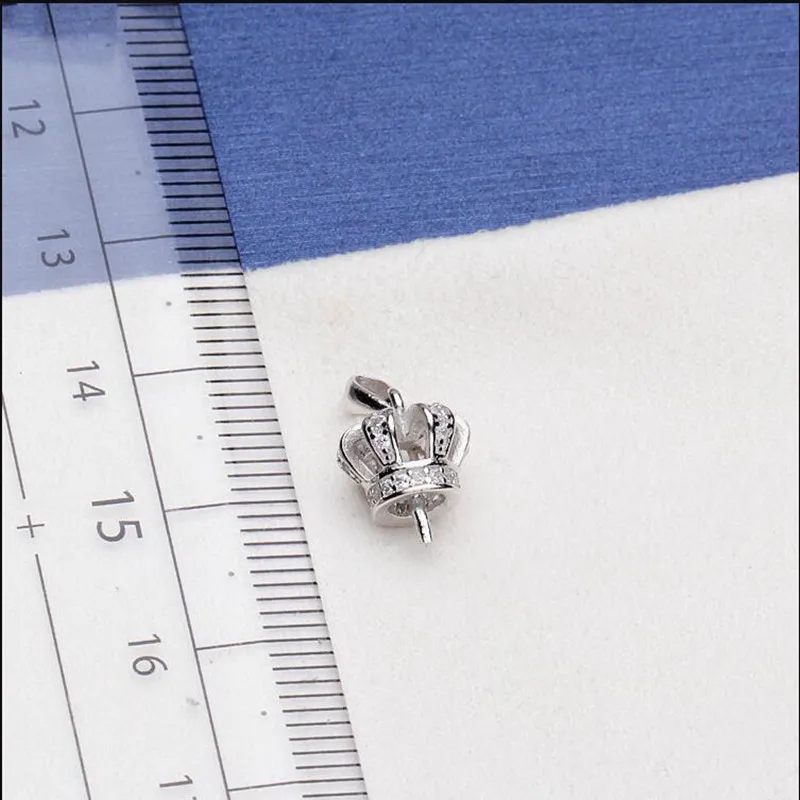 

8MM Shell Pearl Zircon s925 Sterling Chain Round Pearl Pendant Necklace