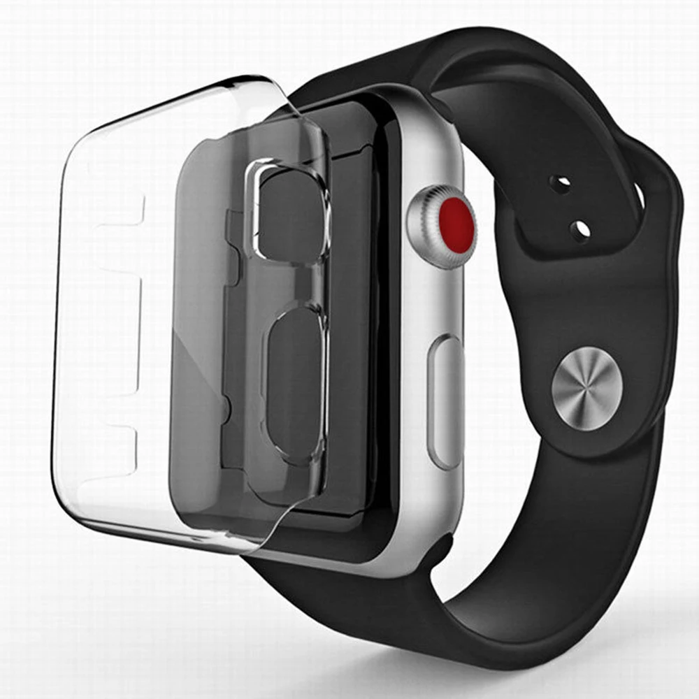 Чехол для часов Apple Watch Series 1 2 3 силиконовый защитный чехол 38 мм 42 сменные защитные