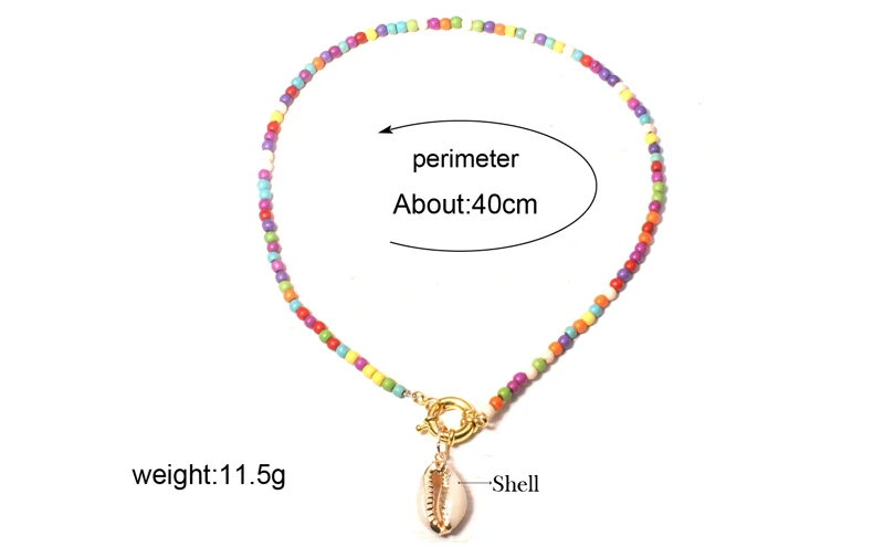 MOON GIRL Cowrie Shell чокер ожерелье из ярких бусин для женщин Модный богемный Boho Chic Bib Collier Femme Dropshiping