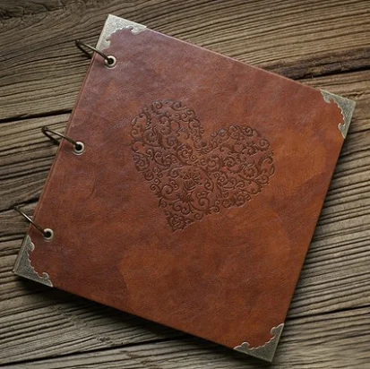 10 inches /12 Personalized Vintage Photo album Leather Baby Wedding Guestbook Alternative /Scrapbook Album | Дом и сад