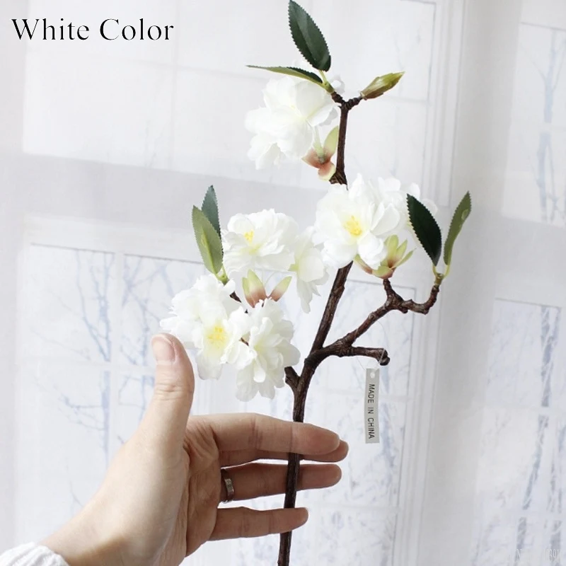 Artificial 3 Branchlets High-end Simulation Cherry Blossoms Plant Flowers Japanese-style Fake Wedding Home Decoration | Дом и сад
