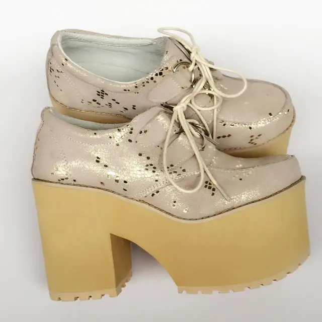 

Princess sweet punk shoes muffins thick sole shoes Harbin punk British retro casual high grade real leather shoes an7019