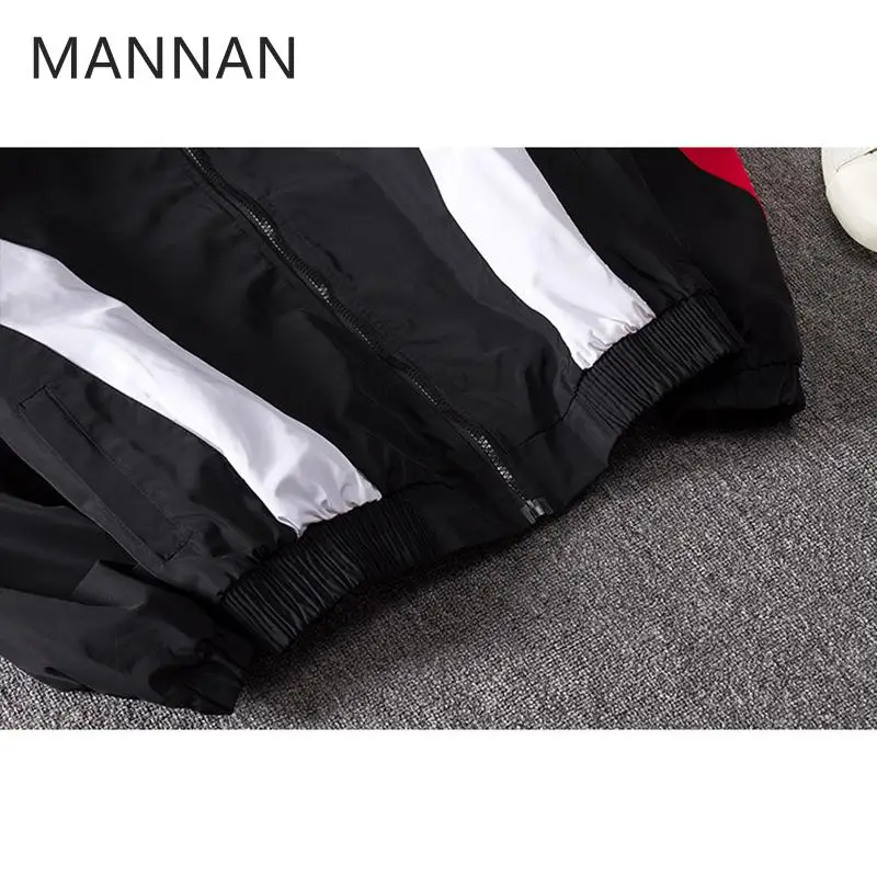 

MANNAN Jackets Men Patchwork Jacket Tracksuit High Street Coats Hip Hop Fashion Male Streetwear Couple Windbreaker Jackets