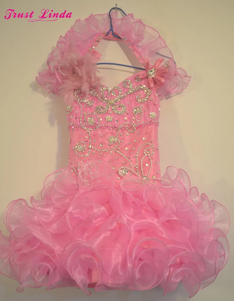 Реальное фото платье для девочек с оборками из органзы Цветочное милое маленьких