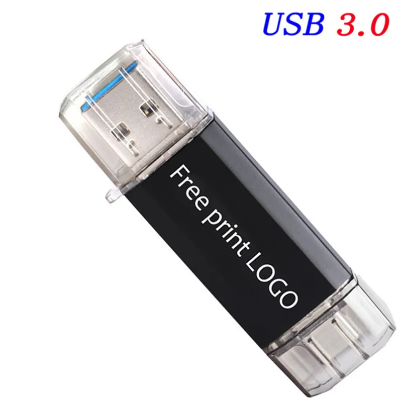 Black JASTER Type-C 3.0 Hot sale USB Stick Type Pen Drive 128GB 64GB 32GB 16GB USB Flash Drive High Speed Pen drive for Type-C Device - Цвет: Black