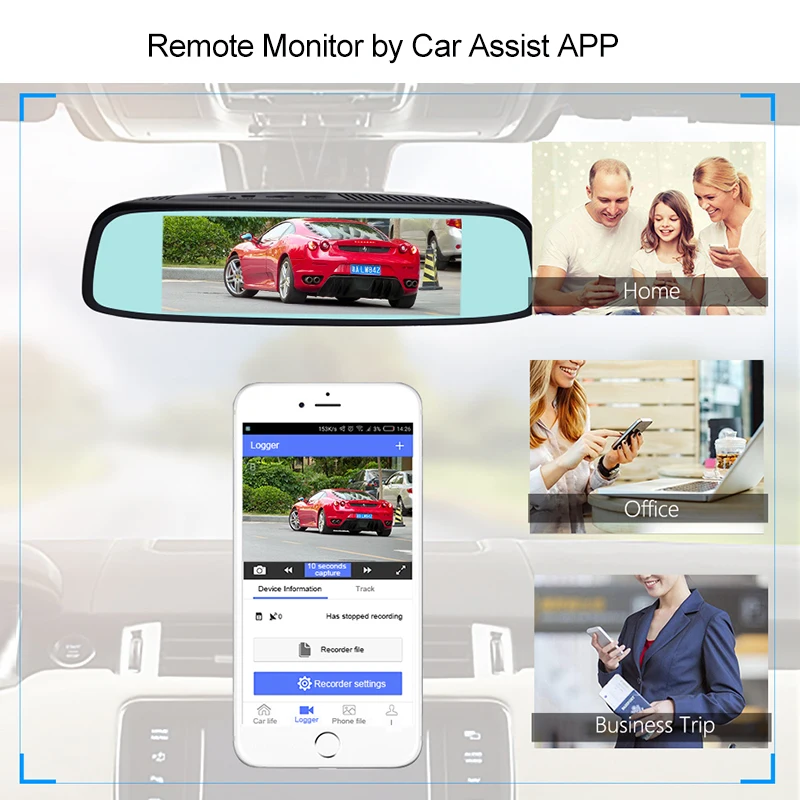 AWESAFE 4 г специальные Видеорегистраторы для автомобилей зеркало ADAS 7 84 &quotips Android Remote