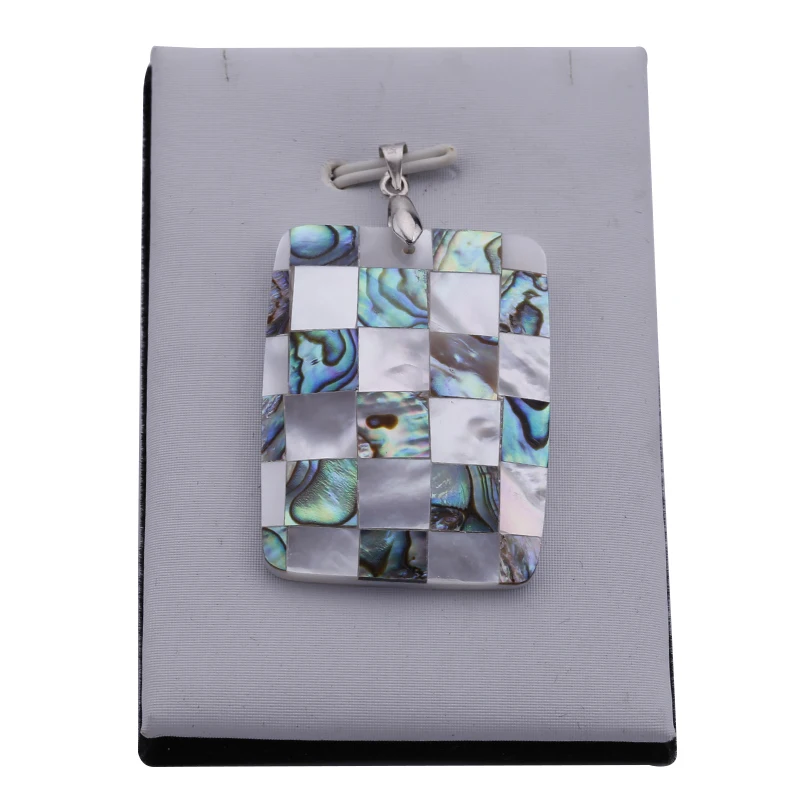 1PCS Free shipping Rectangle color paua shell synthetic pendant necklace fashion jewelry gifts | Украшения и аксессуары