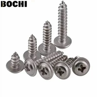 50pcslot round head m2 m2 3 m2 6 m3 m4 304 stainleess steel self tapping with padded screws