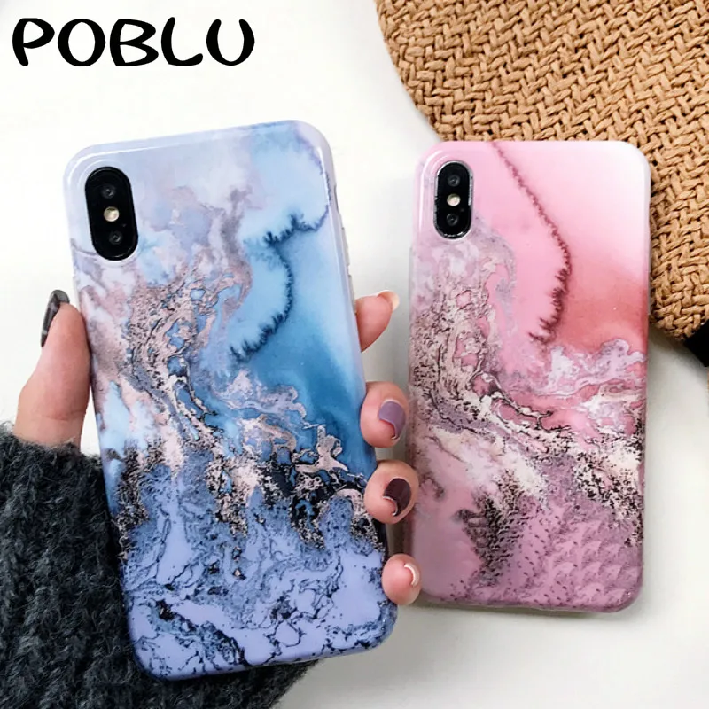POBLU горячего тиснения IMD ТПУ Мягкая задняя крышка для телефона iPhone XR XS Max 6s 7 8 плюс