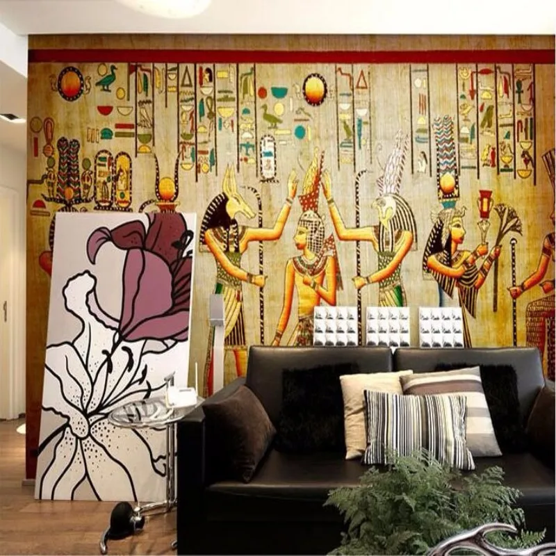 Beibehang Custom 3d personalized fashion photo wallpaper retro european pharaoh bar ktv tv background for walls 3 d | Обустройство
