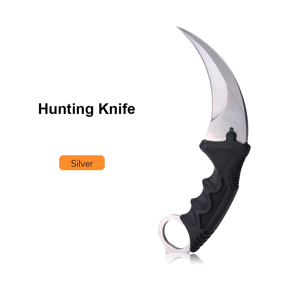 Нож JelBo Karambit с оболочкой, 1 шт., инструменты для выживания на открытом воздухе, для охоты, тактические боевые ручные инструменты - Цвет: Silver KarambitKnife