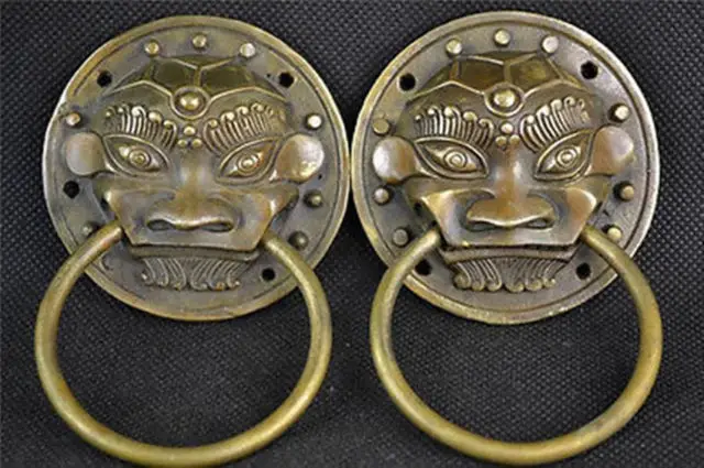 Доставка декорированная ручная работа медная Резьба Дракон Exorcism дверной