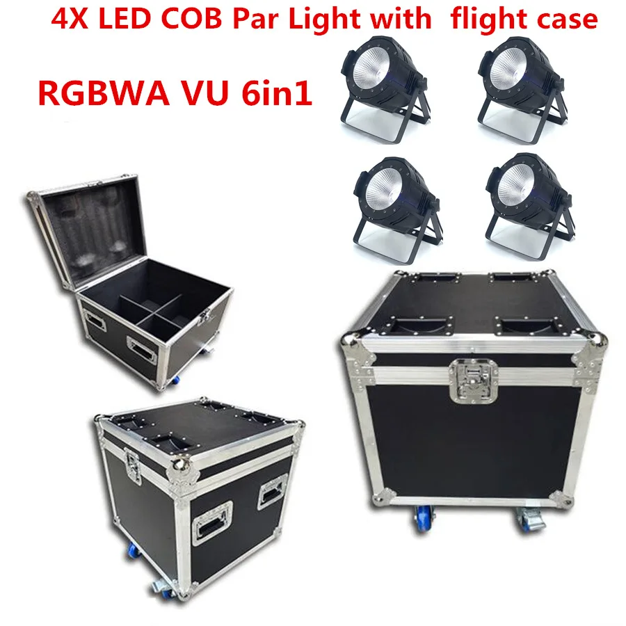 4X200 Вт led par COB f светильник чехол dmx кабель RGBWA UV 4в1/RGB 3в1/теплый белый холодный белый Светодиодный точечный светильник световая установка диджея dmx контроллер - Цвет: RGBWA VU 6in1