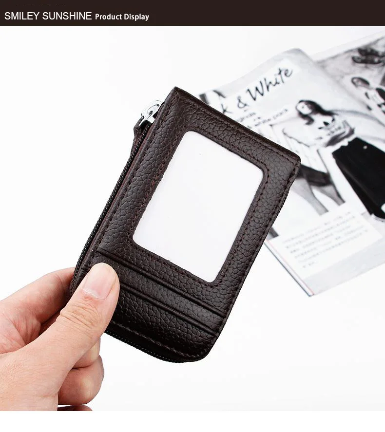 Smiley sunshine держатели для кредитных карт из натуральной кожи Rfid walleбизнес чехол для банковских карт держатель для карт и id Держатели porte carte