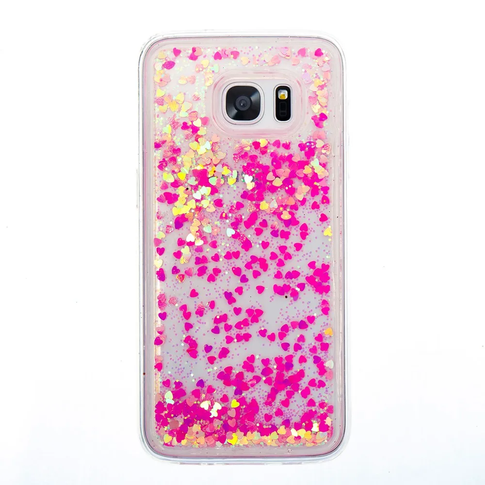 Для samsung Galaxy S7/S7 край Dynmic жидкость зыбучие пески задняя крышка розовой Роскошный