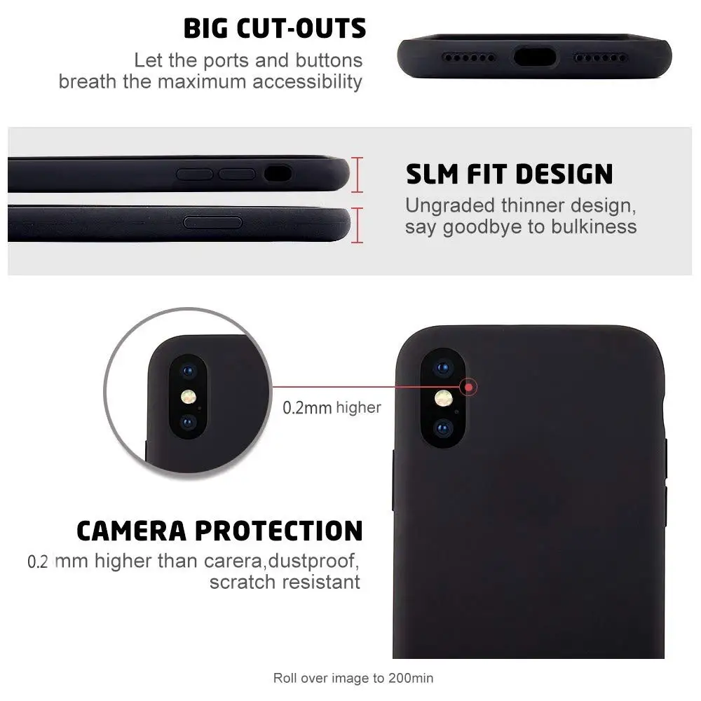 Сплошной цвет силиконовый защитный чехол для Iphone 6 6S 7 8 Plus Apple 10 X XS MAX телефон все