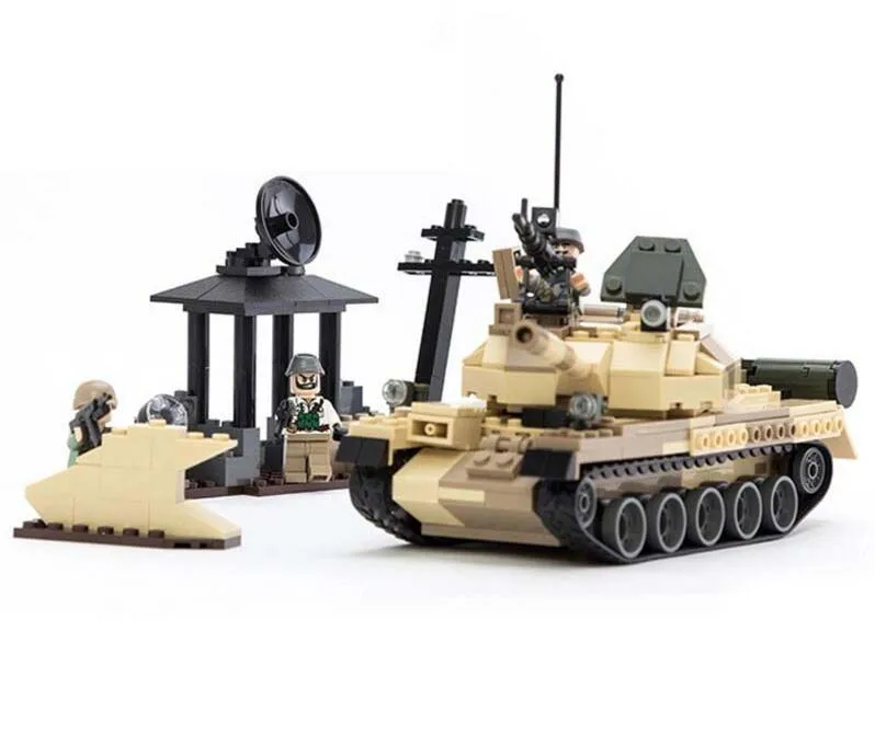 600019 T-62 Военный танк 372 Обучающие игрушечный конструктор совместимый с основным