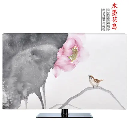 1"-80" 22 дюймов 75 дюймов экран lcd tv PC чехол декоративный капюшон занавеска картина Лилия Цветочные Locus птицы водонепроницаемый зеленый синий - Цвет: same like the pic
