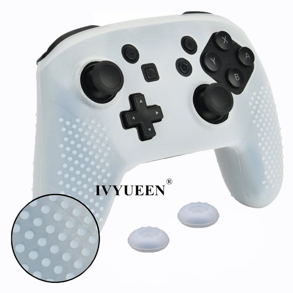 IVYUEEN Шипованный Противоскользящий силиконовый чехол-накладка для kingd Switch NS Pro контроллер защитная кожа с 2 аналоговыми колпачками для большого пальца