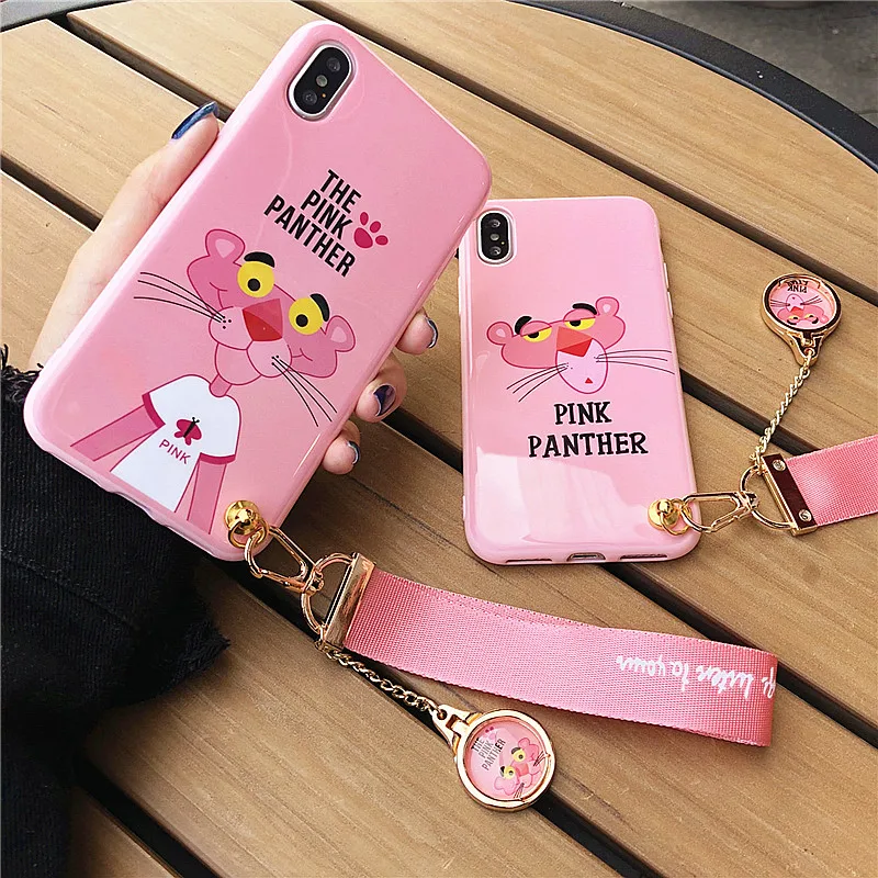 For huawei P20 Case Blue Ray cute pink panther Soft back phone Cover for Huawei pro lite mate10 nove 2S nova 3E +toy +Strap |