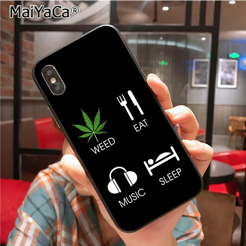 MaiYaCa листья растений Лист Каннабиса DIY окрашенный крутой чехол для iPhone X Xs Xr Xs max 7plus 6 6s 7 8 8Plus 5 5S SE 10 Чехол - Цвет: 10
