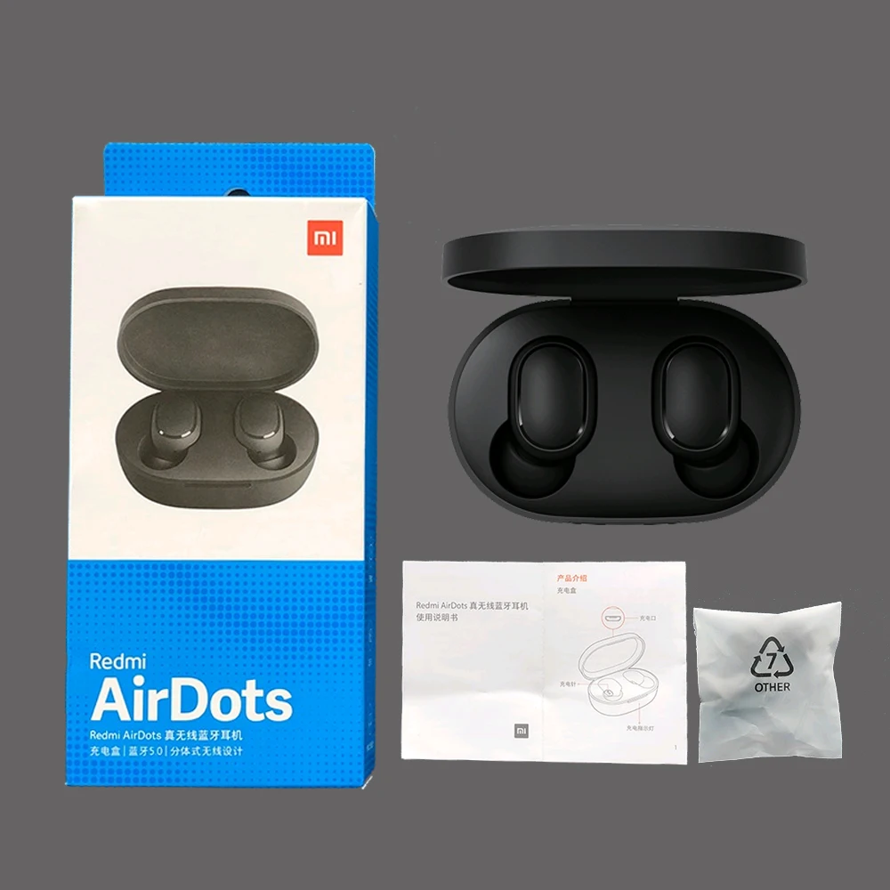 Оригинальные TWS наушники Xiaomi Redmi Airdots Bluetooth стереонаушники с басами BT 5 0 микрофоном