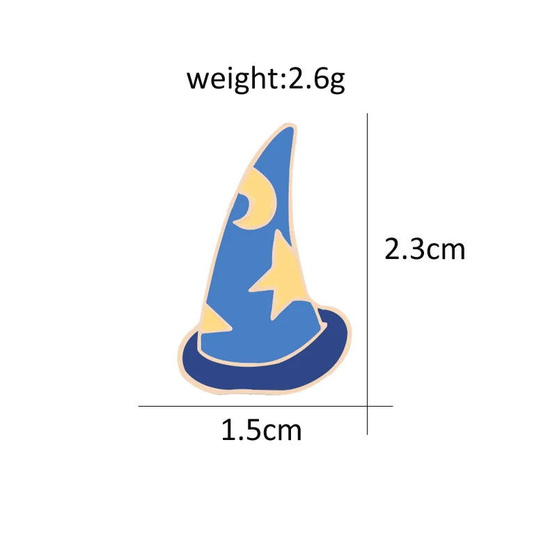 Magic hat Мультфильм кошелек борода очки красивые шпильки эмаль брошь Леди Классический воротник рюкзак металлические нагрудные булавки броши детский значок подарок - Окраска металла: Magic hat