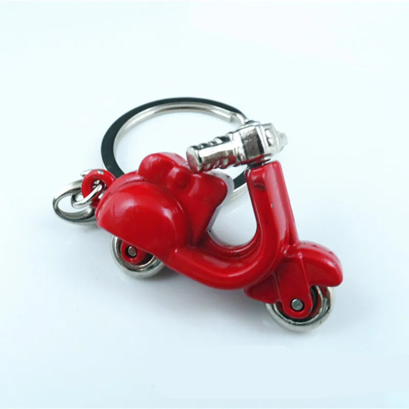 Electrombile model key chains fashion lovely mini battery-operated motor cycle keychains ring metal scooter keychain | Украшения и