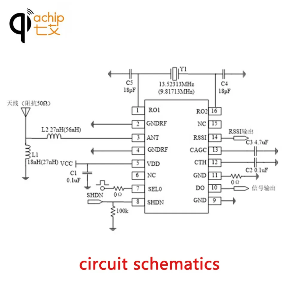 QIACHIP RF 433 мгц приемник реле Супергетеродинный ASK/OOK модуль DC 1CH для MCU Arduino Uno 92 МГц