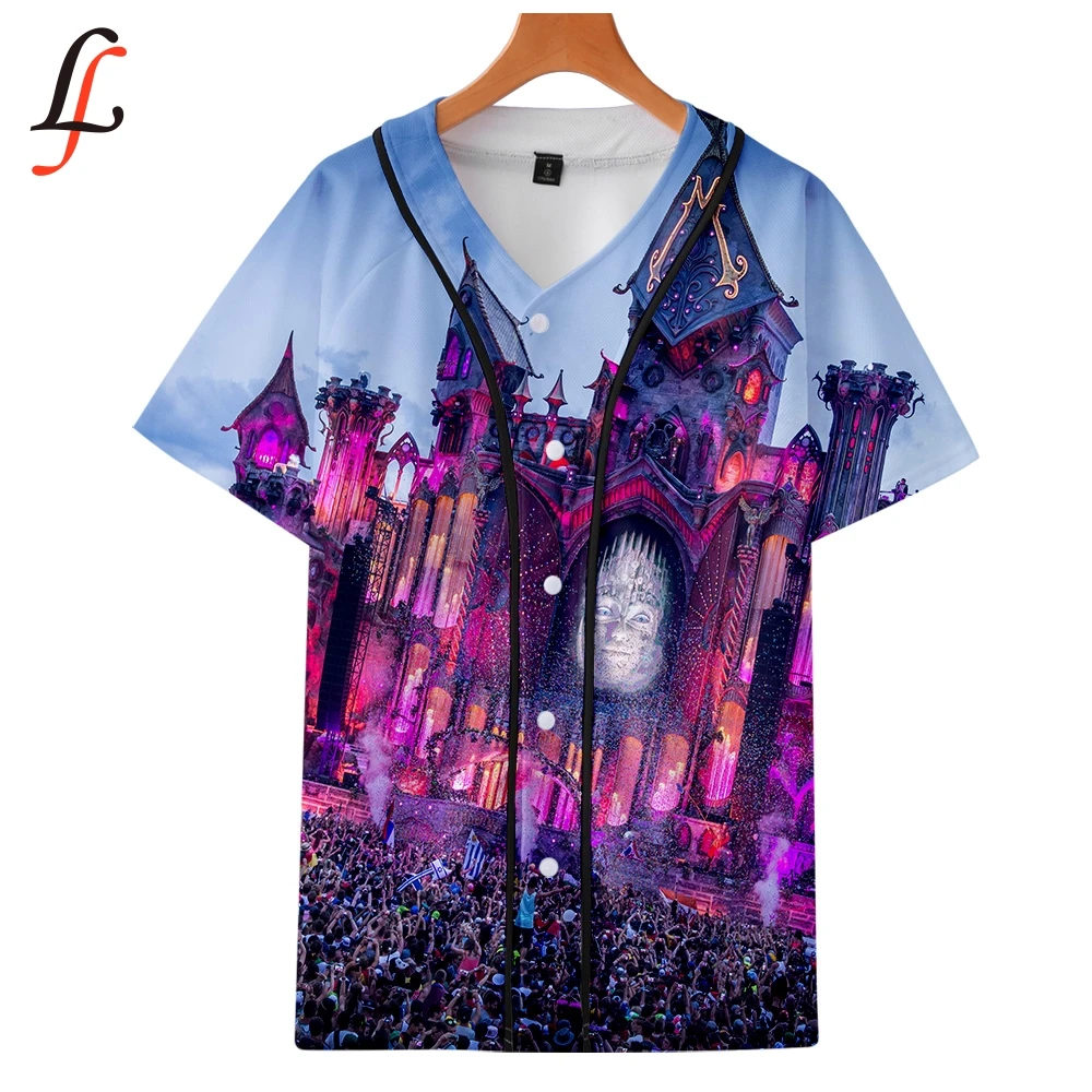 Tomorrowland/бейсбольная футболка с короткими рукавами и 3D принтом K Pop Harajuku летняя